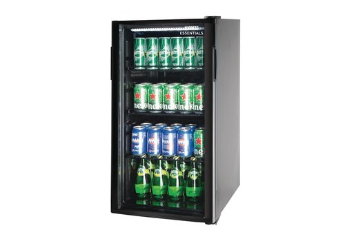  HorecaTraders Bar cooling | Single door | Black | Glass door | 83.3(h) x 44.5(w) x 46(d)cm 