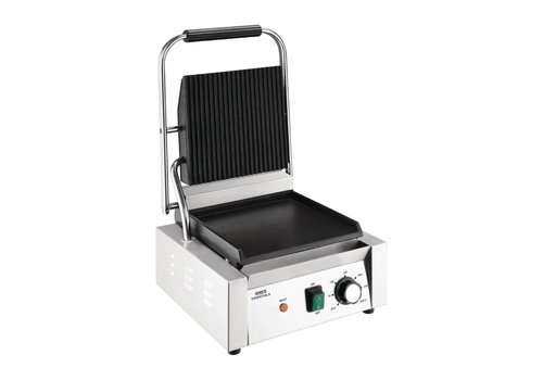  HorecaTraders Contact grill | Groove/smooth | 1800W | 36x31x36cm 