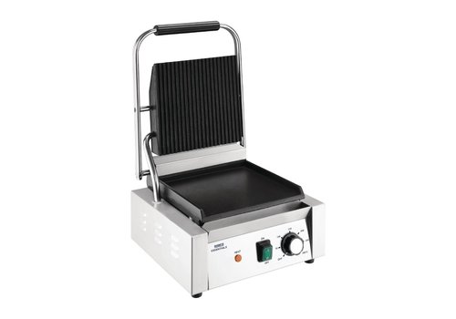  HorecaTraders Contactgrill | Groef/glad | 1800W | 36 x 31 x 36 cm 