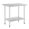HorecaTraders Table de travail | acier inoxydable | Entreprise | Réglable | 80 x 60 x 90 cm