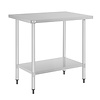HorecaTraders Work table | stainless steel | Undership | Adjustable | 80x60x90cm