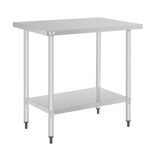  HorecaTraders Work table | Stainless steel | Undershelf | Adjustable | 80 x 60 x 90 cm 