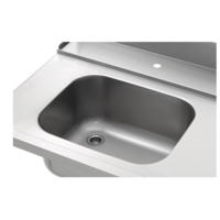 Feed table | Sink and waste hole | Stainless steel | 150 x 73 x 90cm