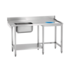 HorecaTraders Table d'alimentation | Évier et trou d'évacuation | acier inoxydable | 150 x 73 x 90 cm