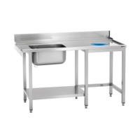 Supply table | Sink and waste hole | stainless steel | 150x73x90cm