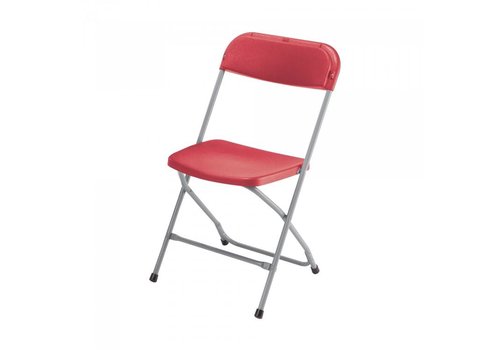  HorecaTraders Folding chair Europe | Plastic | Red | 12 pieces 