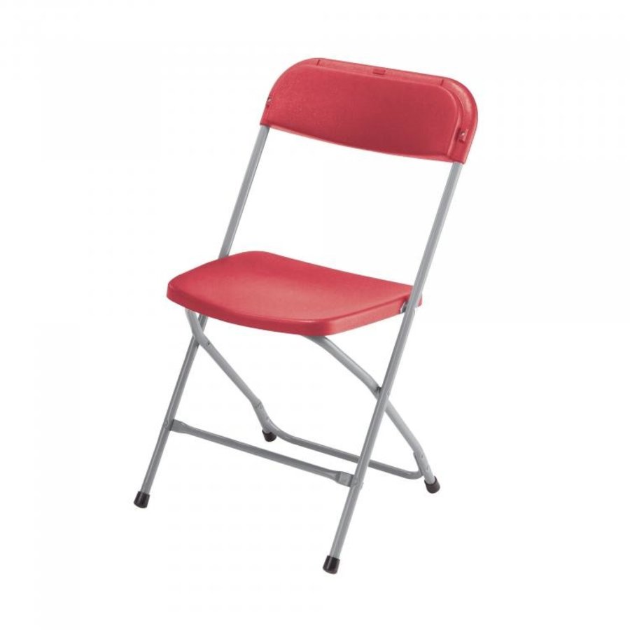 Chaise pliante Europe | Plastique | Rouge | 12 pièces