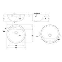 Lavabo/fontaine en acier inoxydable Hospitality 16 x 46 x 20 cm
