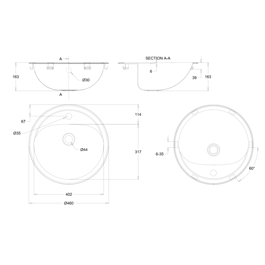 Lavabo/fontaine en acier inoxydable Hospitality 16 x 46 x 20 cm