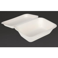 Compostable bagasse meal boxes 182mm (250 pieces)