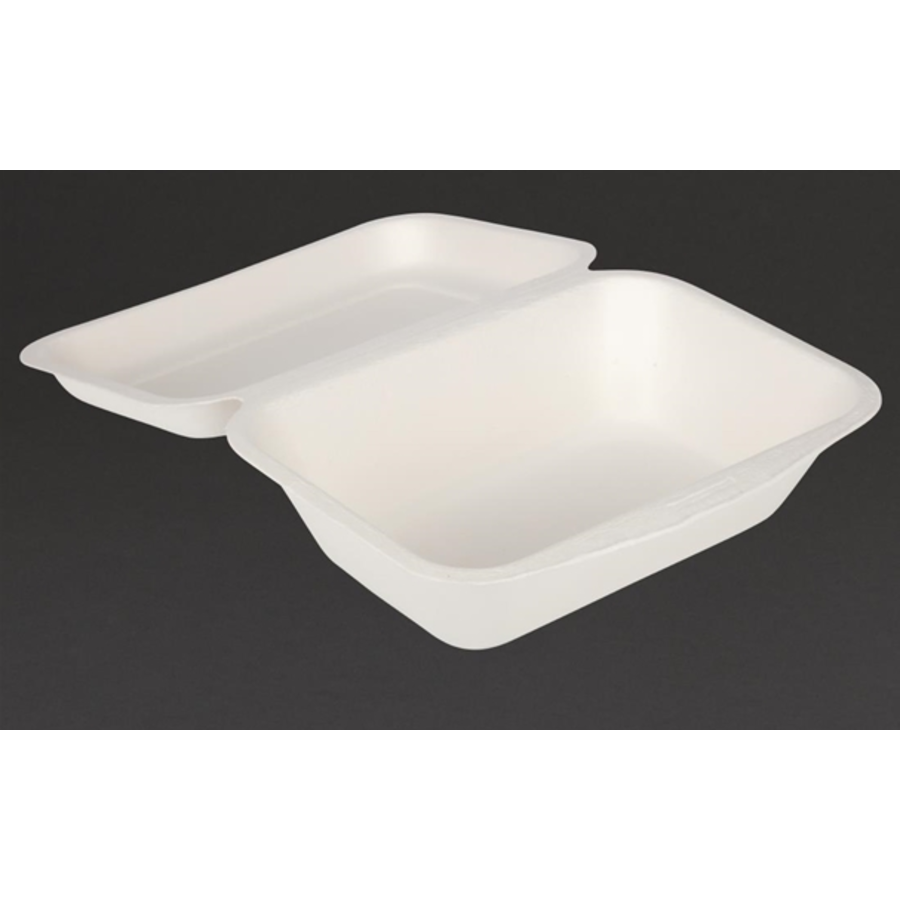 Compostable bagasse maaltijddozen 182mm (250 stuks)