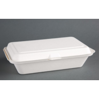 Compostable composteerbare bagasse voedseldozen 24,8cm (250 stuks)