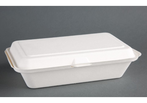  HorecaTraders Compostable compostable bagasse food boxes 24.8cm (250 pieces) 