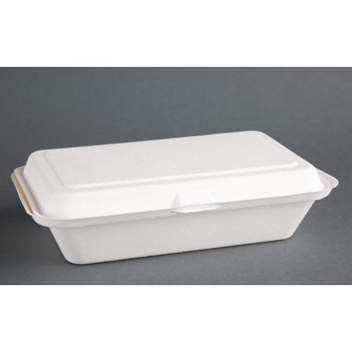  HorecaTraders Compostable composteerbare bagasse voedseldozen 24,8cm (250 stuks) 