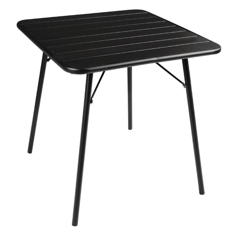 Table carrée en acier noir 70 cm