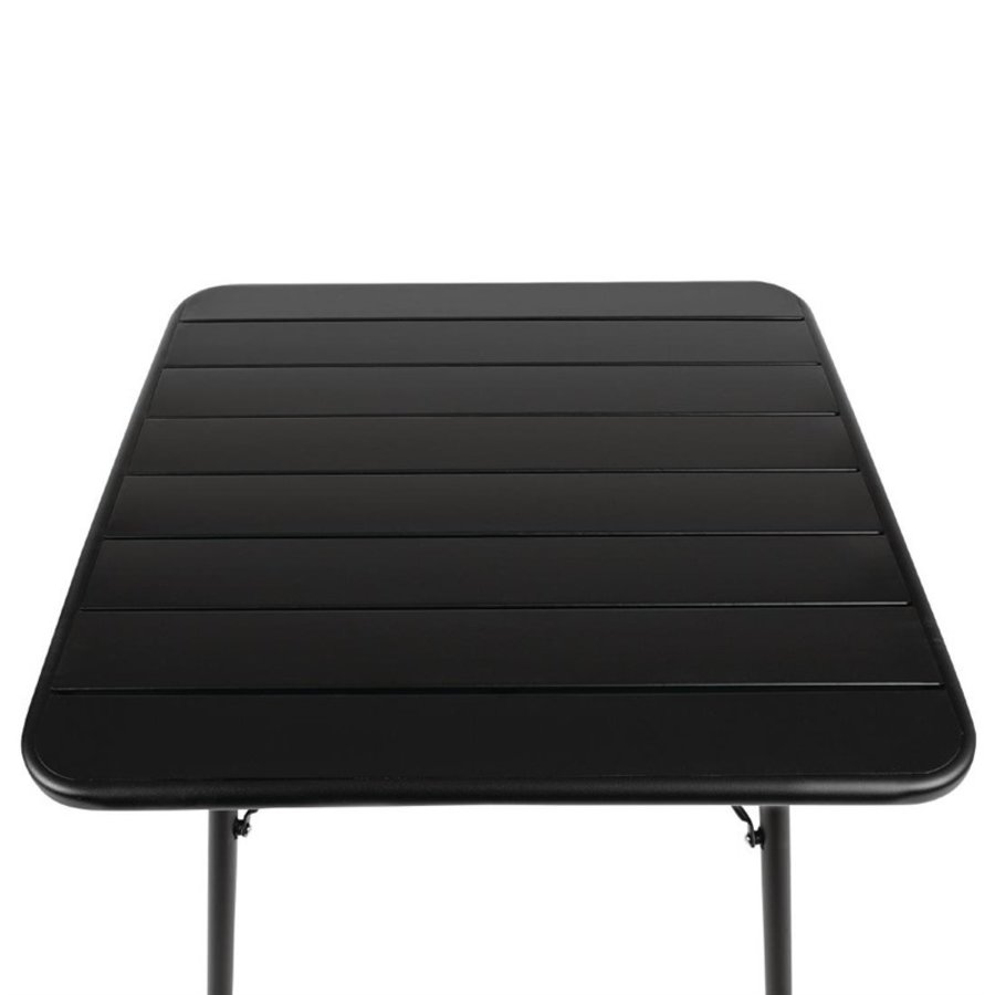 Table carrée en acier noir 70 cm