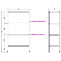 Statement | stainless steel | 4 Levels | 50 cm deep | Demountable | 4 formats