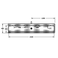 Washing trough | Perfect II | With pipe | 4 washing places | 2400 x 475 x 425 mm
