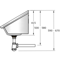 Washing trough | Perfect II | With pipe | 4 washing places | 2400 x 475 x 425 mm
