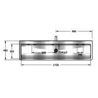 Laundromat | Perfect II | With leadership | 3 washing places | 1800 x 475 x 425mm