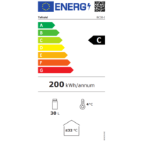 Réfrigérateur à lait | Noir | Porte vitrée | 36 x 41 x 49 cm
