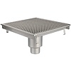 HorecaTraders Professionelle Küchenspüle | Edelstahl | 3,7 l/s | Abgang senkrecht 263/303 mm | 50 x 50 cm