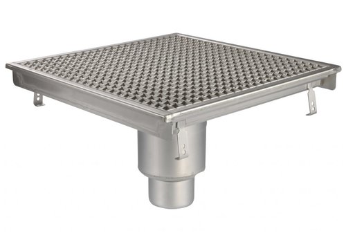  HorecaTraders Évier de cuisine professionnel | acier inoxydable | 3,7 l/s | Sortie verticale 263/303 mm | 50 x 50 cm 