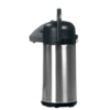 HorecaTraders Bouteille thermos | 2,2 litres | Noir | acier inoxydable | Fonction pompe