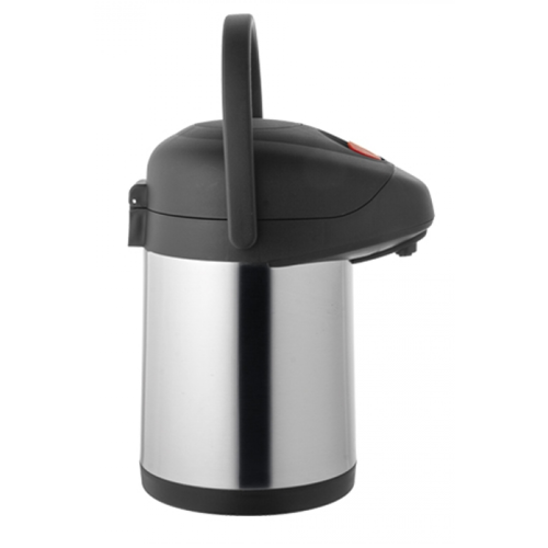  HorecaTraders Thermos | 2.5 Liter | Black | Stainless Steel | Pump Function 