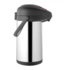 HorecaTraders Bouteille thermos | 4 litres | Noir | acier inoxydable | Fonction pompe