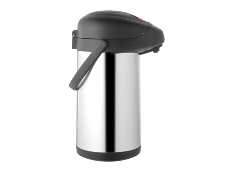  HorecaTraders Bouteille thermos | 4 litres | Noir | acier inoxydable | Fonction pompe 