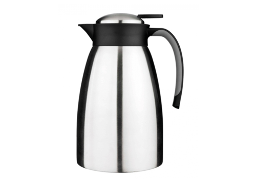  HorecaTraders vacuum jug| 1 liter | Black | stainless steel 