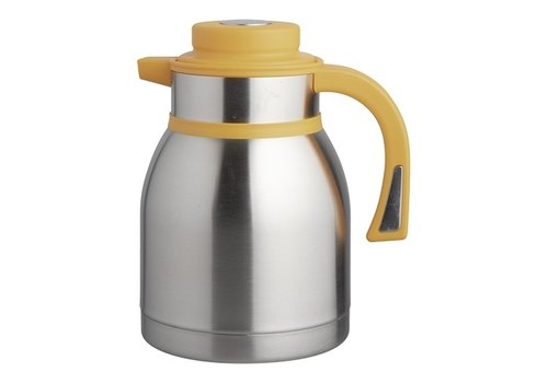  HorecaTraders vacuum jug 1.5L | Stainless steel | Yellow | 