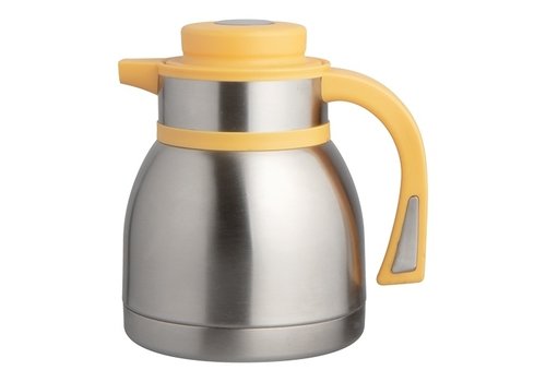  HorecaTraders Insulated jug 1.0L | Stainless steel | Yellow 