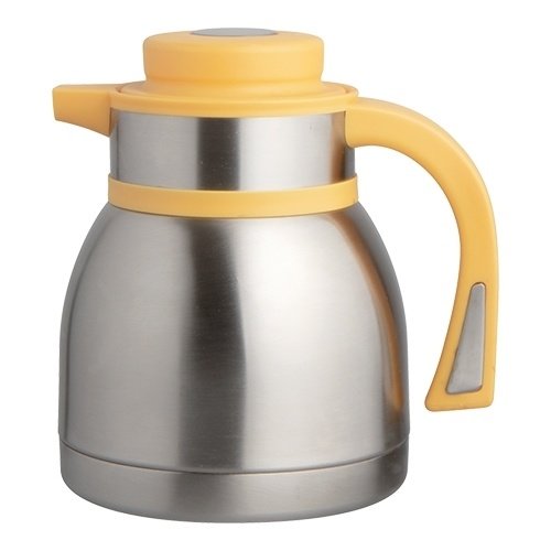  HorecaTraders Insulated jug 1.0L | Stainless steel | Yellow 