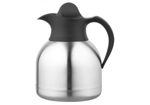  HorecaTraders vacuum jug| 1 liter | Black | stainless steel 