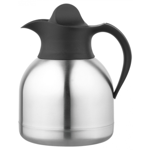  HorecaTraders vacuum jug| 1 liter | Black | stainless steel 