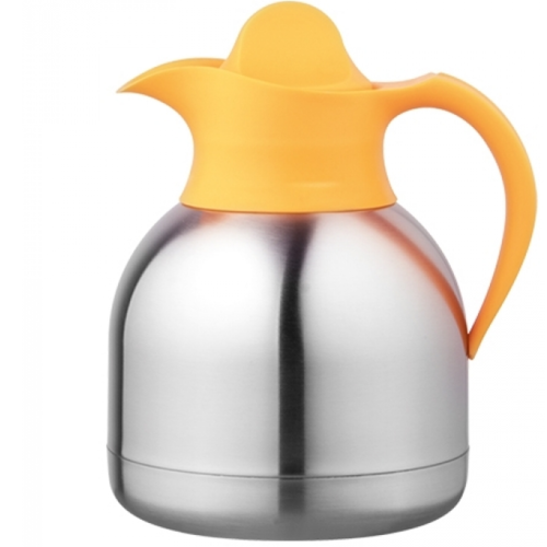  HorecaTraders insulated jug | 1 liter | Yellow | Stainless steel 