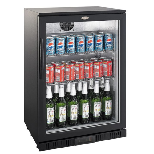  HorecaTraders Bar cooler| aluminum | Black | 1 Door | 520x600x850mm 