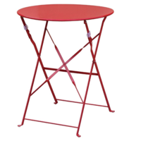 Round folding table | Red | Steel |71(h) x 59,5(Ø)cm