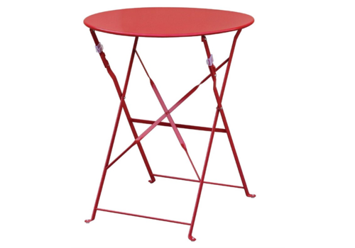  HorecaTraders Ronde opklapbare tafel | Rood | Staal |71(h) x 59,5(Ø)cm 