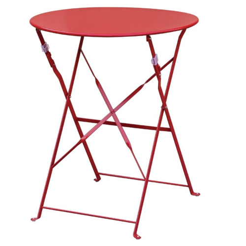  HorecaTraders Ronde opklapbare tafel | Rood | Staal |71(h) x 59,5(Ø)cm 