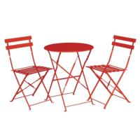 Ronde opklapbare tafel | Rood | Staal |71(h) x 59,5(Ø)cm