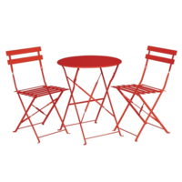Round folding table | Red | Steel | 71(h) x 59.5(Ø)cm