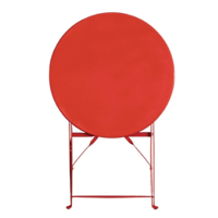 Round folding table | Red | Steel | 71(h) x 59.5(Ø)cm