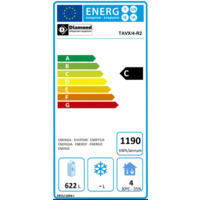 Réfrigérateur de bar en acier inoxydable | 4 portes vitrées | 783 litres | 267,5 x 56,5 x (H) 89/90,5 cm