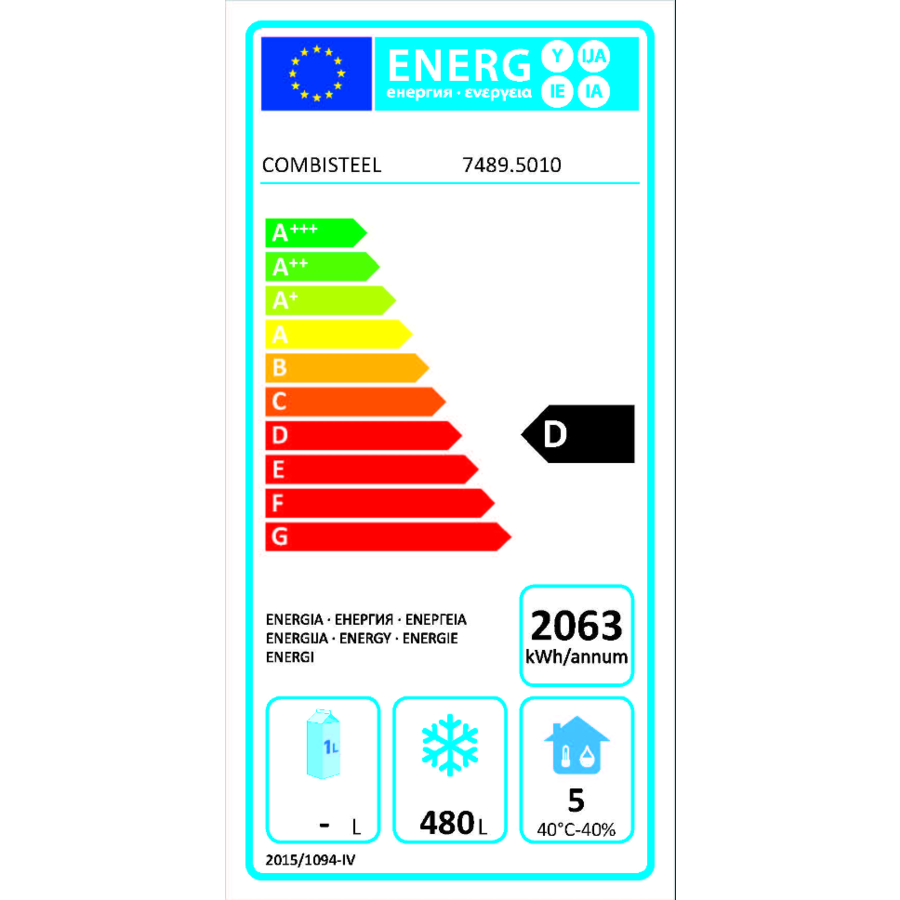 Vrieskast | RVS | LED | 145 kg | 700L | 205 x 81 x 70 cm