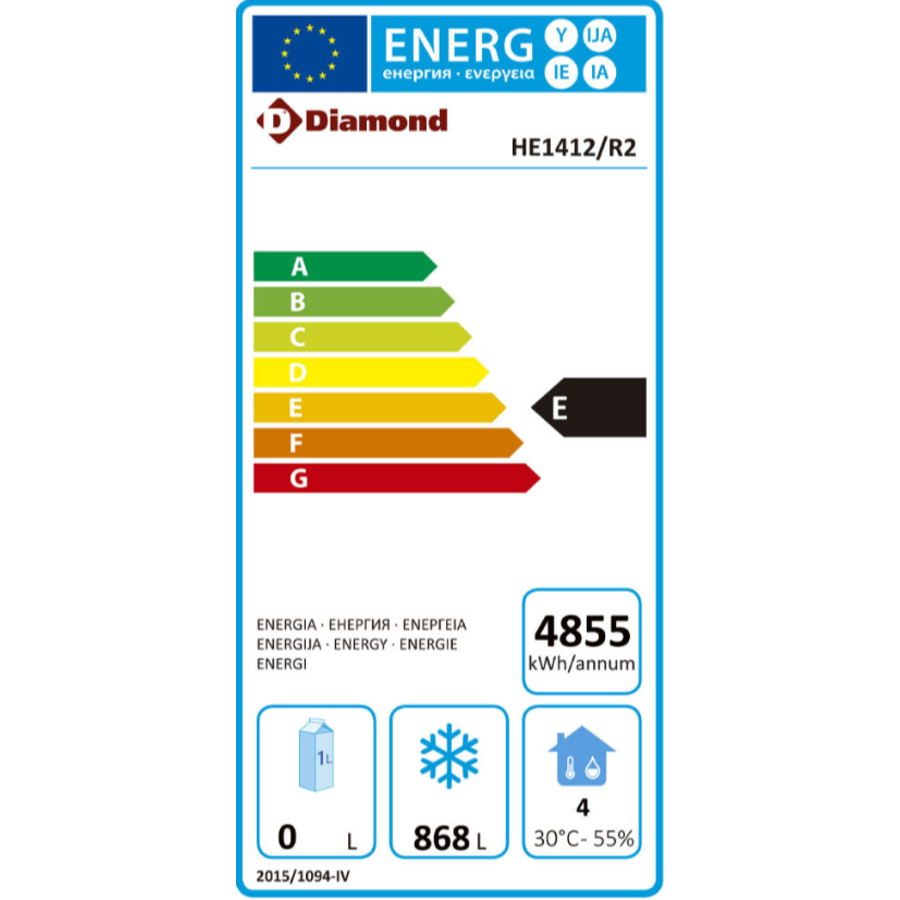 Congélateur ventilé | 2 portes | 1100 L | 137x72x207(h)cm