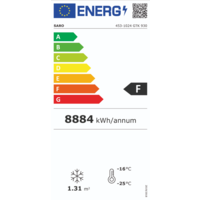 Vrieskast met 2 glazen deuren | Zwart | LED