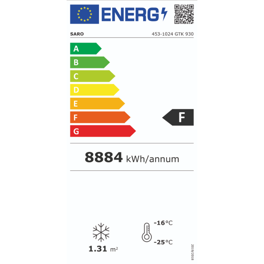 Vrieskast met 2 glazen deuren | Zwart | LED